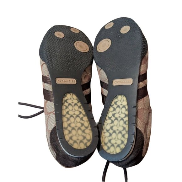 Coach Katlyn Signature Brown Tan Sneakers Women's Size 8. - Picture 3 of 6